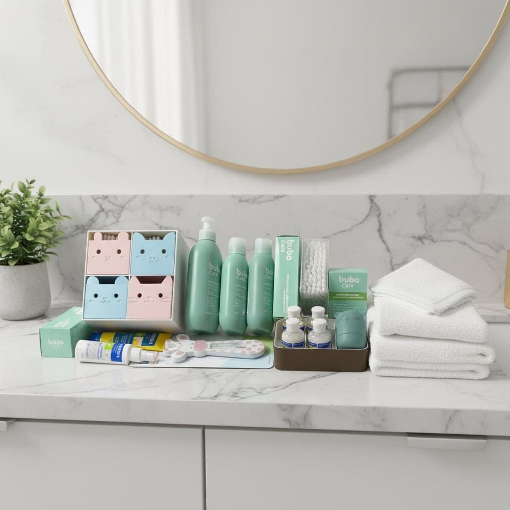 Imagem principal do produto Box Especial para chá de bebê com Produtos de Higiene e Decoração 3D para Quarto